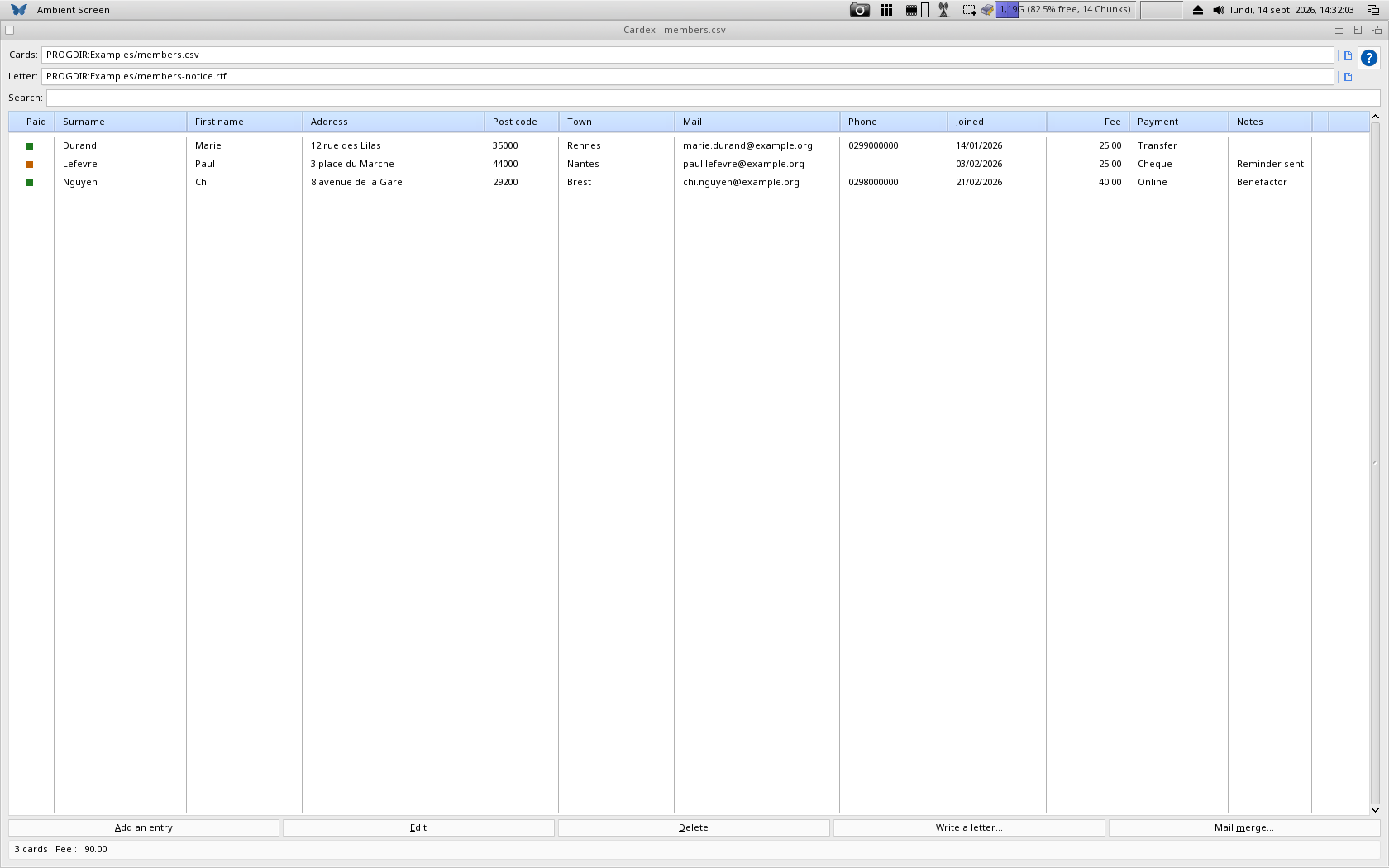 Papio-Office - Cardex, card file
