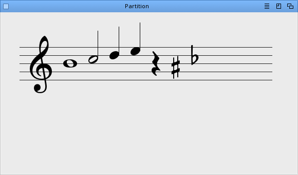 Composito - staff, notes, rests and accidentals
