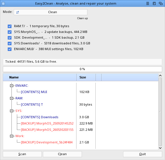 Easy2Clean - Clean mode: what an update left behind