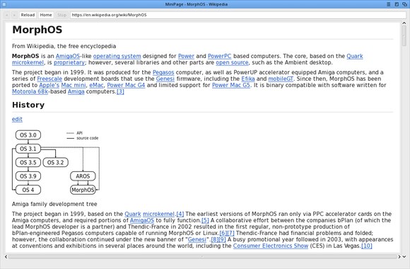 MiniPage - a Wikipedia article in reading mode